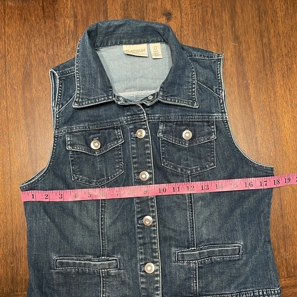 Chicos Denim Sleeveless Vest with Button Front